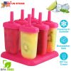 6Pcs Popsicle Molds Reusable Ice Cream DIY Ice Pop Maker Ice Bar Maker Plastic Popsicle Mold For Homemade Iced Snacks